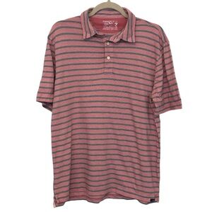 Faherty Isle Men’s Stripe Short Sleeve Polo Shirt     Sz L